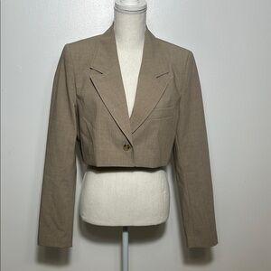 Zara Women's Tan Cropped Blazer